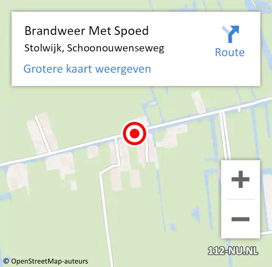 Locatie op kaart van de 112 melding: Brandweer Met Spoed Naar Stolwijk, Schoonouwenseweg op 5 april 2014 15:09