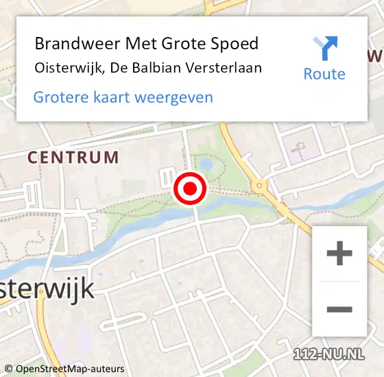 Locatie op kaart van de 112 melding: Brandweer Met Grote Spoed Naar Oisterwijk, De Balbian Versterlaan op 25 juni 2019 20:03