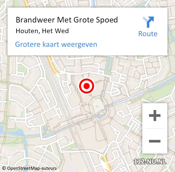 Locatie op kaart van de 112 melding: Brandweer Met Grote Spoed Naar Houten, Het Wed op 25 juni 2019 20:04