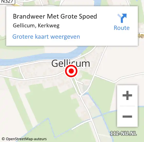 Locatie op kaart van de 112 melding: Brandweer Met Grote Spoed Naar Gellicum, Kerkweg op 25 juni 2019 20:27