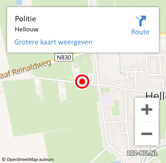Locatie op kaart van de 112 melding: Politie Hellouw op 25 juni 2019 20:43