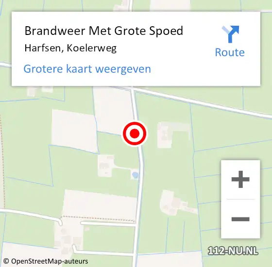 Locatie op kaart van de 112 melding: Brandweer Met Grote Spoed Naar Harfsen, Koelerweg op 25 juni 2019 21:32