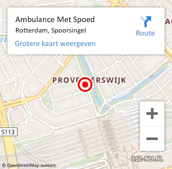 Locatie op kaart van de 112 melding: Ambulance Met Spoed Naar Rotterdam, Spoorsingel op 26 juni 2019 01:55
