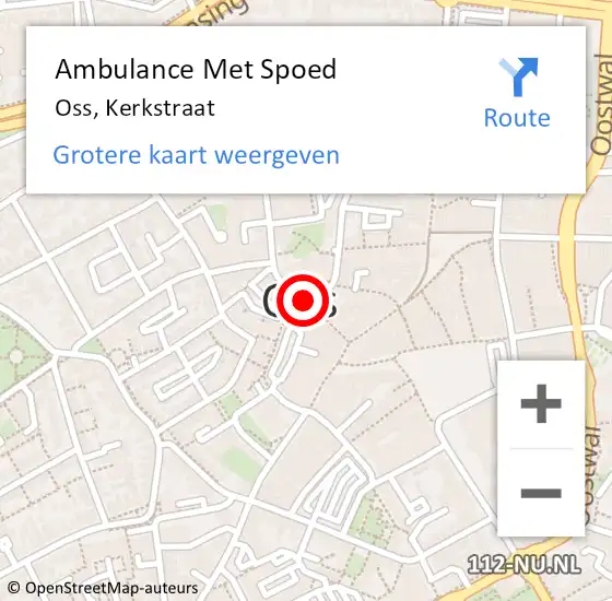 Locatie op kaart van de 112 melding: Ambulance Met Spoed Naar Oss, Kerkstraat op 26 juni 2019 02:35