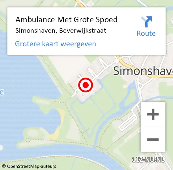 Locatie op kaart van de 112 melding: Ambulance Met Grote Spoed Naar Simonshaven, Beverwijkstraat op 26 juni 2019 02:49