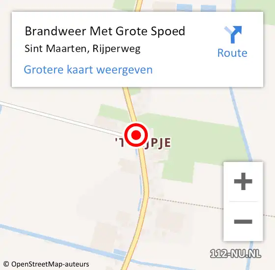 Locatie op kaart van de 112 melding: Brandweer Met Grote Spoed Naar Sint Maarten, Rijperweg op 26 juni 2019 05:58