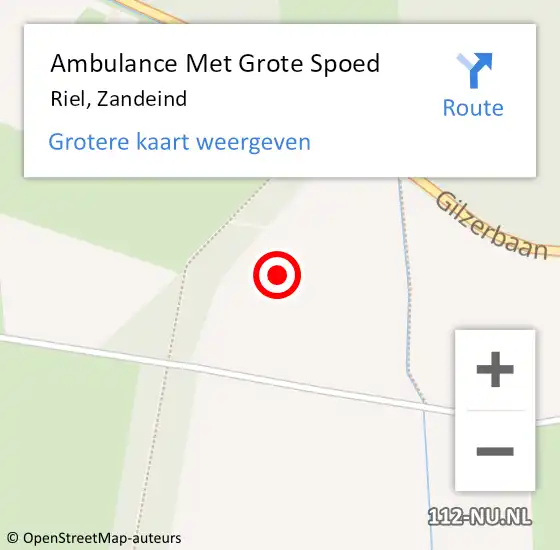 Locatie op kaart van de 112 melding: Ambulance Met Grote Spoed Naar Riel, Zandeind op 26 juni 2019 06:23