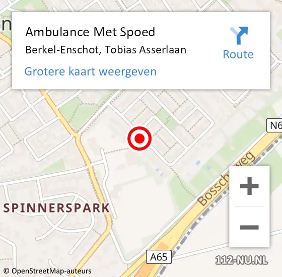 Locatie op kaart van de 112 melding: Ambulance Met Spoed Naar Berkel-Enschot, Tobias Asserlaan op 26 juni 2019 09:40