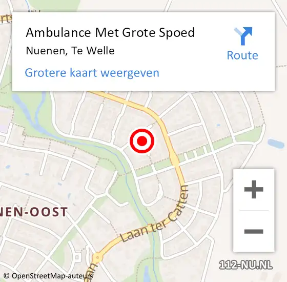 Locatie op kaart van de 112 melding: Ambulance Met Grote Spoed Naar Nuenen, Te Welle op 26 juni 2019 11:06