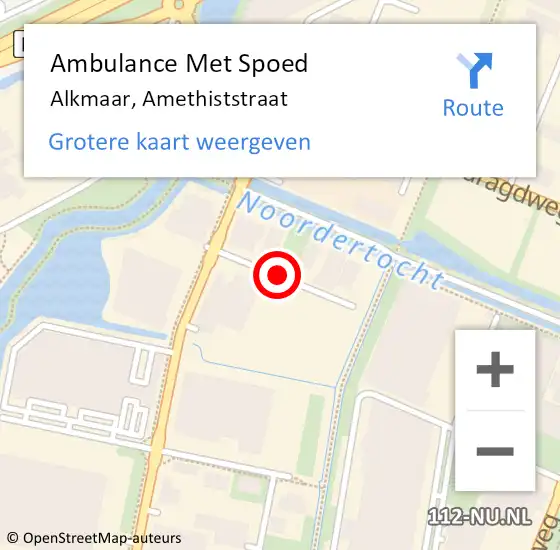 Locatie op kaart van de 112 melding: Ambulance Met Spoed Naar Alkmaar, Amethiststraat op 26 juni 2019 11:06