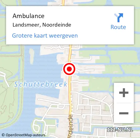 Locatie op kaart van de 112 melding: Ambulance Landsmeer, Noordeinde op 26 juni 2019 11:19