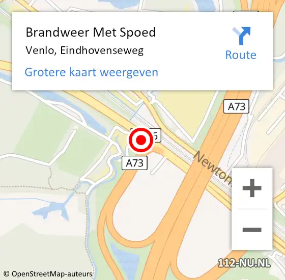 Locatie op kaart van de 112 melding: Brandweer Met Spoed Naar Venlo, Eindhovenseweg op 26 juni 2019 12:27