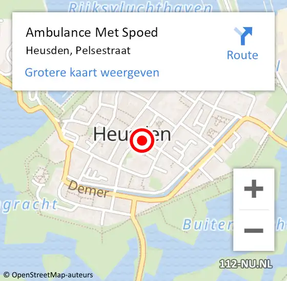 Locatie op kaart van de 112 melding: Ambulance Met Spoed Naar Heusden, Pelsestraat op 26 juni 2019 12:50
