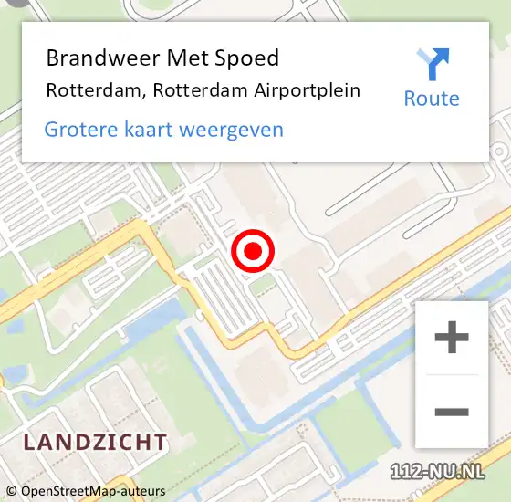 Locatie op kaart van de 112 melding: Brandweer Met Spoed Naar Rotterdam, Rotterdam Airportplein op 26 juni 2019 14:13