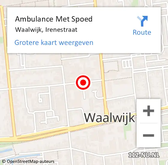 Locatie op kaart van de 112 melding: Ambulance Met Spoed Naar Waalwijk, Irenestraat op 26 juni 2019 14:51