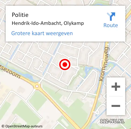 Locatie op kaart van de 112 melding: Politie Hendrik-Ido-Ambacht, Olykamp op 26 juni 2019 15:00