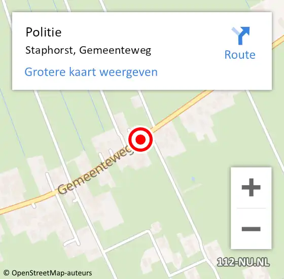 Locatie op kaart van de 112 melding: Politie Staphorst, Gemeenteweg op 26 juni 2019 15:13