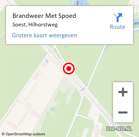 Locatie op kaart van de 112 melding: Brandweer Met Spoed Naar Soest, Hilhorstweg op 26 juni 2019 15:41