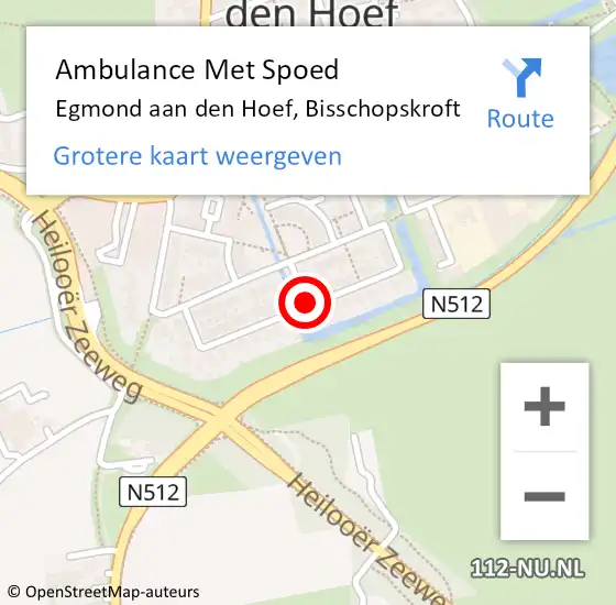 Locatie op kaart van de 112 melding: Ambulance Met Spoed Naar Egmond aan den Hoef, Bisschopskroft op 26 juni 2019 15:42