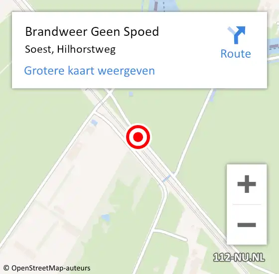 Locatie op kaart van de 112 melding: Brandweer Geen Spoed Naar Soest, Hilhorstweg op 26 juni 2019 15:42