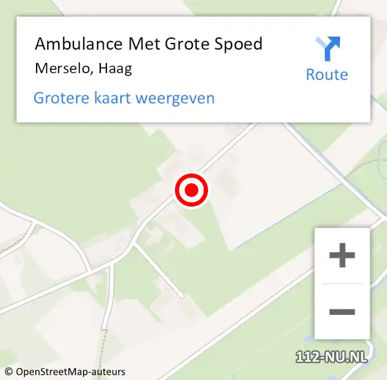 Locatie op kaart van de 112 melding: Ambulance Met Grote Spoed Naar Merselo, Haag op 5 april 2014 16:36