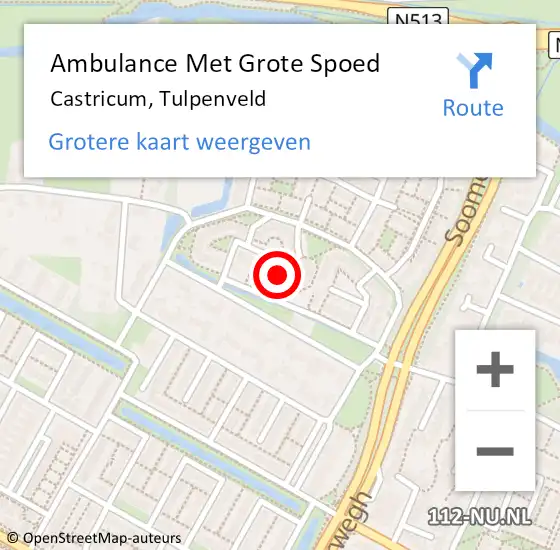 Locatie op kaart van de 112 melding: Ambulance Met Grote Spoed Naar Castricum, Tulpenveld op 26 juni 2019 16:55