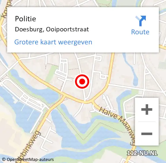 Locatie op kaart van de 112 melding: Politie Doesburg, Ooipoortstraat op 26 juni 2019 17:08