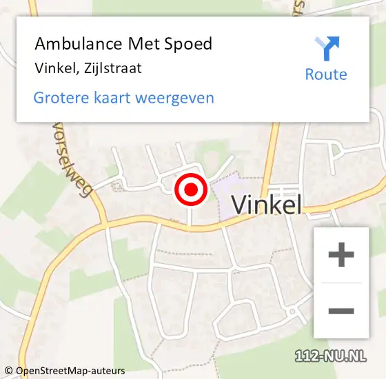 Locatie op kaart van de 112 melding: Ambulance Met Spoed Naar Vinkel, Zijlstraat op 26 juni 2019 17:17