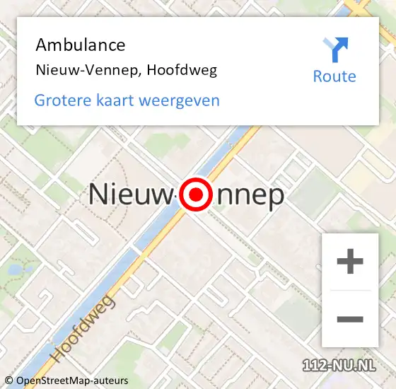 Locatie op kaart van de 112 melding: Ambulance Nieuw-Vennep, Venneperweg op 26 juni 2019 17:17