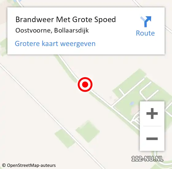 Locatie op kaart van de 112 melding: Brandweer Met Grote Spoed Naar Oostvoorne, Bollaarsdijk op 26 juni 2019 17:36