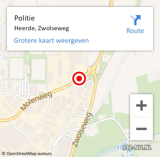 Locatie op kaart van de 112 melding: Politie Heerde, Zwolseweg op 26 juni 2019 18:23