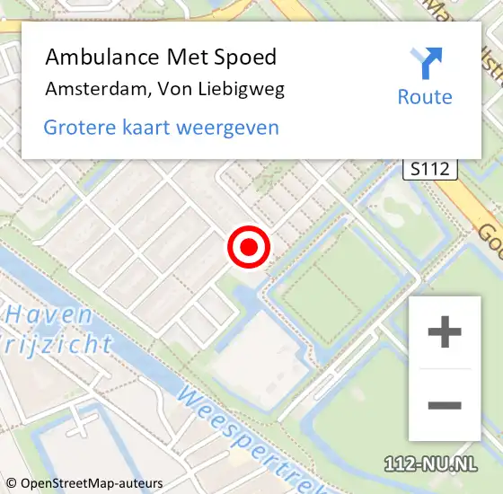 Locatie op kaart van de 112 melding: Ambulance Met Spoed Naar Amsterdam, Von Liebigweg op 26 juni 2019 19:50