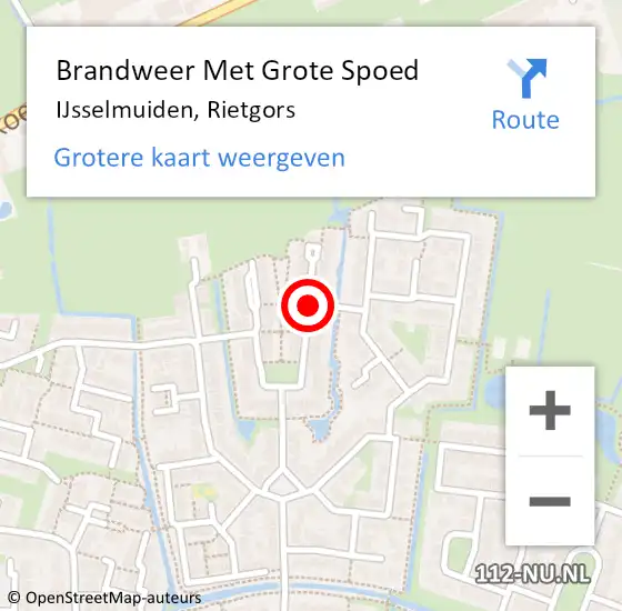 Locatie op kaart van de 112 melding: Brandweer Met Grote Spoed Naar IJsselmuiden, Rietgors op 26 juni 2019 20:13