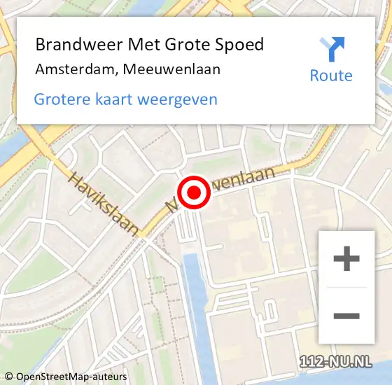 Locatie op kaart van de 112 melding: Brandweer Met Grote Spoed Naar Amsterdam, Meeuwenlaan op 26 juni 2019 20:23