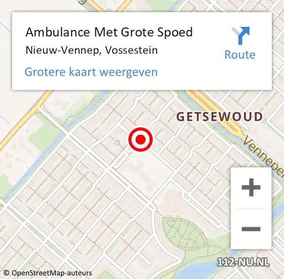 Locatie op kaart van de 112 melding: Ambulance Met Grote Spoed Naar Nieuw-Vennep, Vossestein op 26 juni 2019 20:30