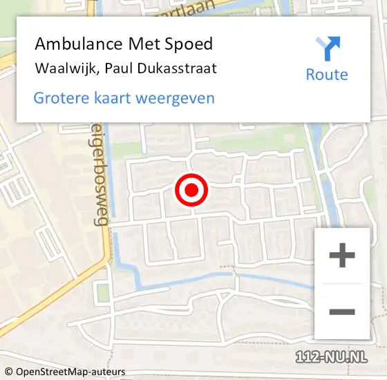 Locatie op kaart van de 112 melding: Ambulance Met Spoed Naar Waalwijk, Paul Dukasstraat op 26 juni 2019 20:46