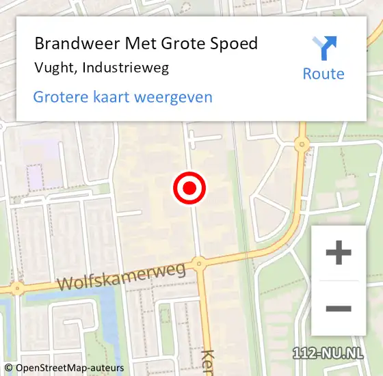 Locatie op kaart van de 112 melding: Brandweer Met Grote Spoed Naar Vught, Industrieweg op 26 juni 2019 21:05