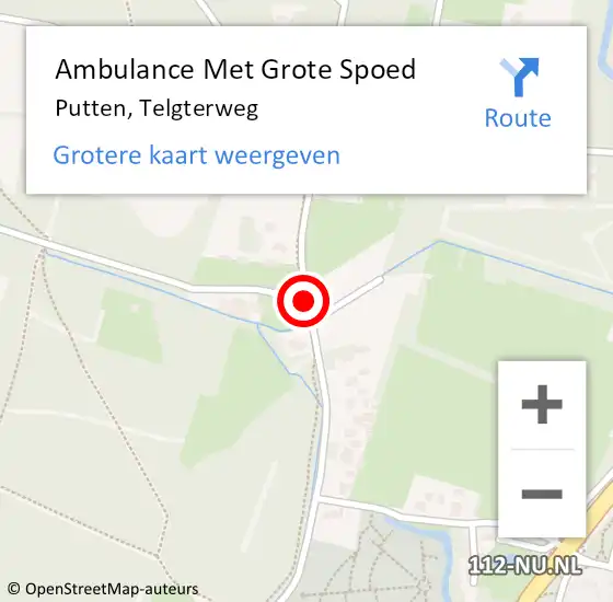 Locatie op kaart van de 112 melding: Ambulance Met Grote Spoed Naar Putten, Telgterweg op 26 juni 2019 22:15