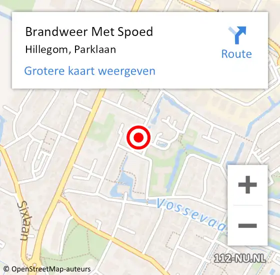 Locatie op kaart van de 112 melding: Brandweer Met Spoed Naar Hillegom, Parklaan op 27 juni 2019 01:26