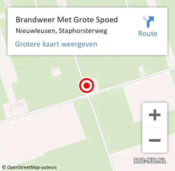 Locatie op kaart van de 112 melding: Brandweer Met Grote Spoed Naar Nieuwleusen, Staphorsterweg op 5 april 2014 17:45