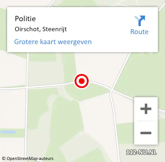 Locatie op kaart van de 112 melding: Politie Oirschot, Steenrijt op 27 juni 2019 08:45