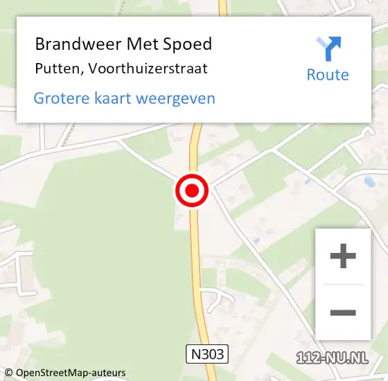 Locatie op kaart van de 112 melding: Brandweer Met Spoed Naar Putten, Voorthuizerstraat op 27 juni 2019 09:11