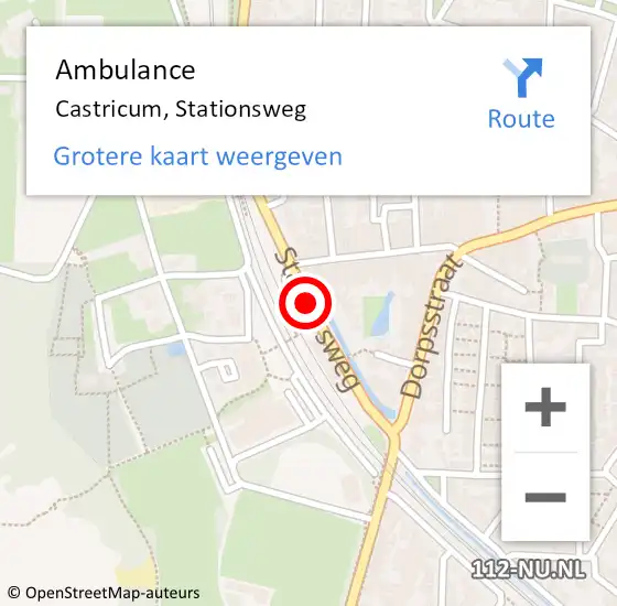 Locatie op kaart van de 112 melding: Ambulance Castricum, Stationsweg op 27 juni 2019 09:12