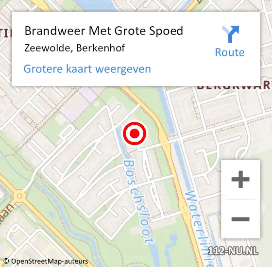 Locatie op kaart van de 112 melding: Brandweer Met Grote Spoed Naar Zeewolde, Berkenhof op 5 april 2014 18:04