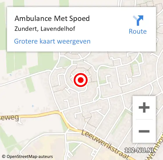 Locatie op kaart van de 112 melding: Ambulance Met Spoed Naar Zundert, Lavendelhof op 27 juni 2019 10:29