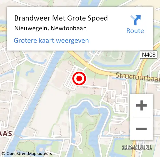 Locatie op kaart van de 112 melding: Brandweer Met Grote Spoed Naar Nieuwegein, Newtonbaan op 27 juni 2019 11:14