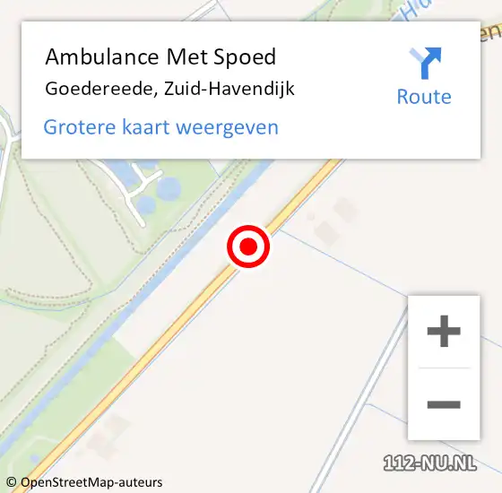 Locatie op kaart van de 112 melding: Ambulance Met Spoed Naar Goedereede, Zuid-Havendijk op 27 juni 2019 12:06