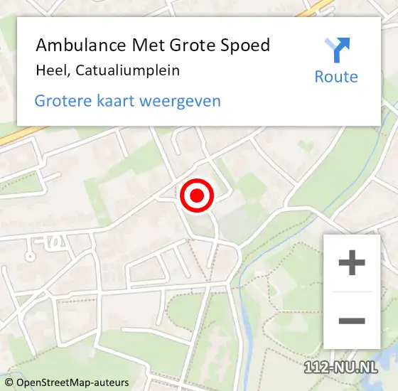 Locatie op kaart van de 112 melding: Ambulance Met Grote Spoed Naar Heel, Catualiumplein op 27 juni 2019 12:08