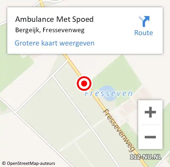 Locatie op kaart van de 112 melding: Ambulance Met Spoed Naar Bergeijk, Fressevenweg op 27 juni 2019 14:08