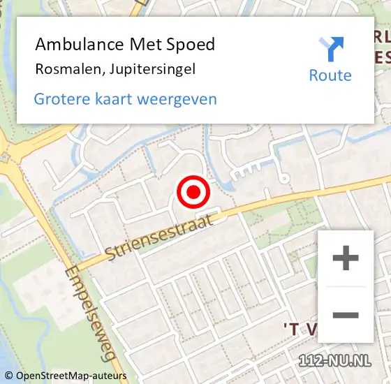 Locatie op kaart van de 112 melding: Ambulance Met Spoed Naar Rosmalen, Jupitersingel op 5 april 2014 18:36